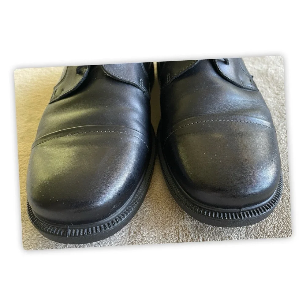 Ecco Helsinki‎ 2 Cap Toe Derby Dress Shoes Black Leather Men's Size U.S. 10-10.5